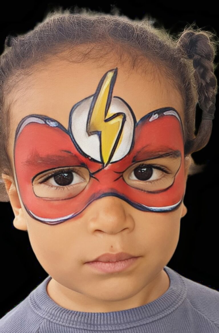 flash face paint boys facepaint superhero