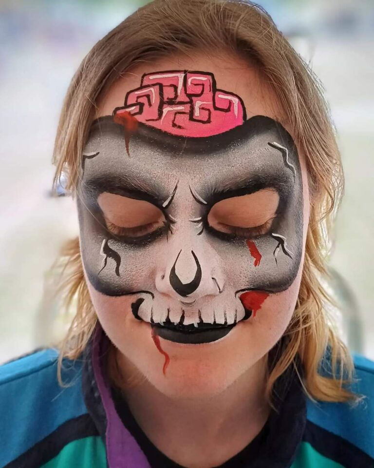 skullfacepaint, halloweenfacepaint, professionalfacepainting